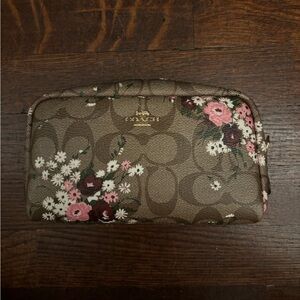 Floral coach makeup bag